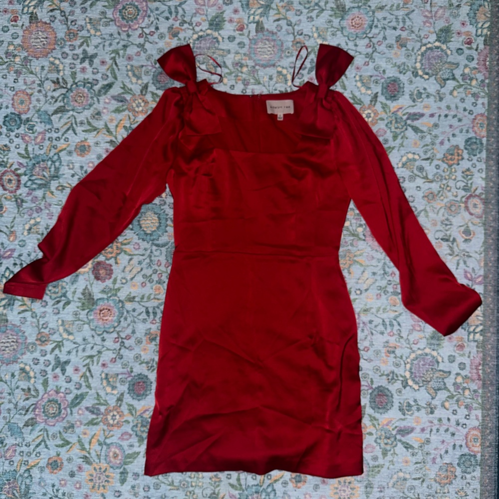 Adelyn Rae ASHLEY BOW SATIN MINI DRESS size small - Picture 2 of 3